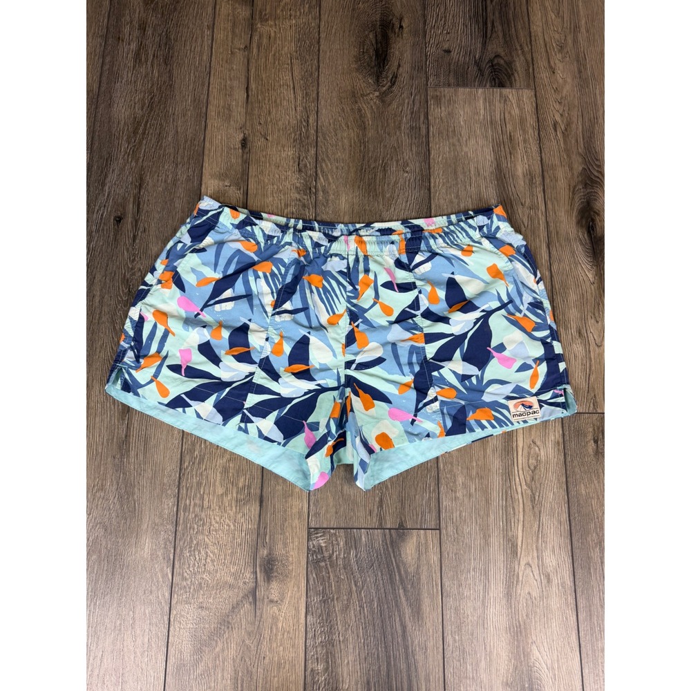Macpac Tropical Print Outdoor Hiking Shorts Blue Multi 16 Gorpcore‎ Summer Beach